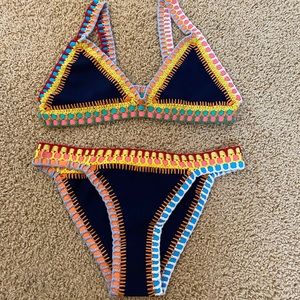 Multicolored crochet swimsuit